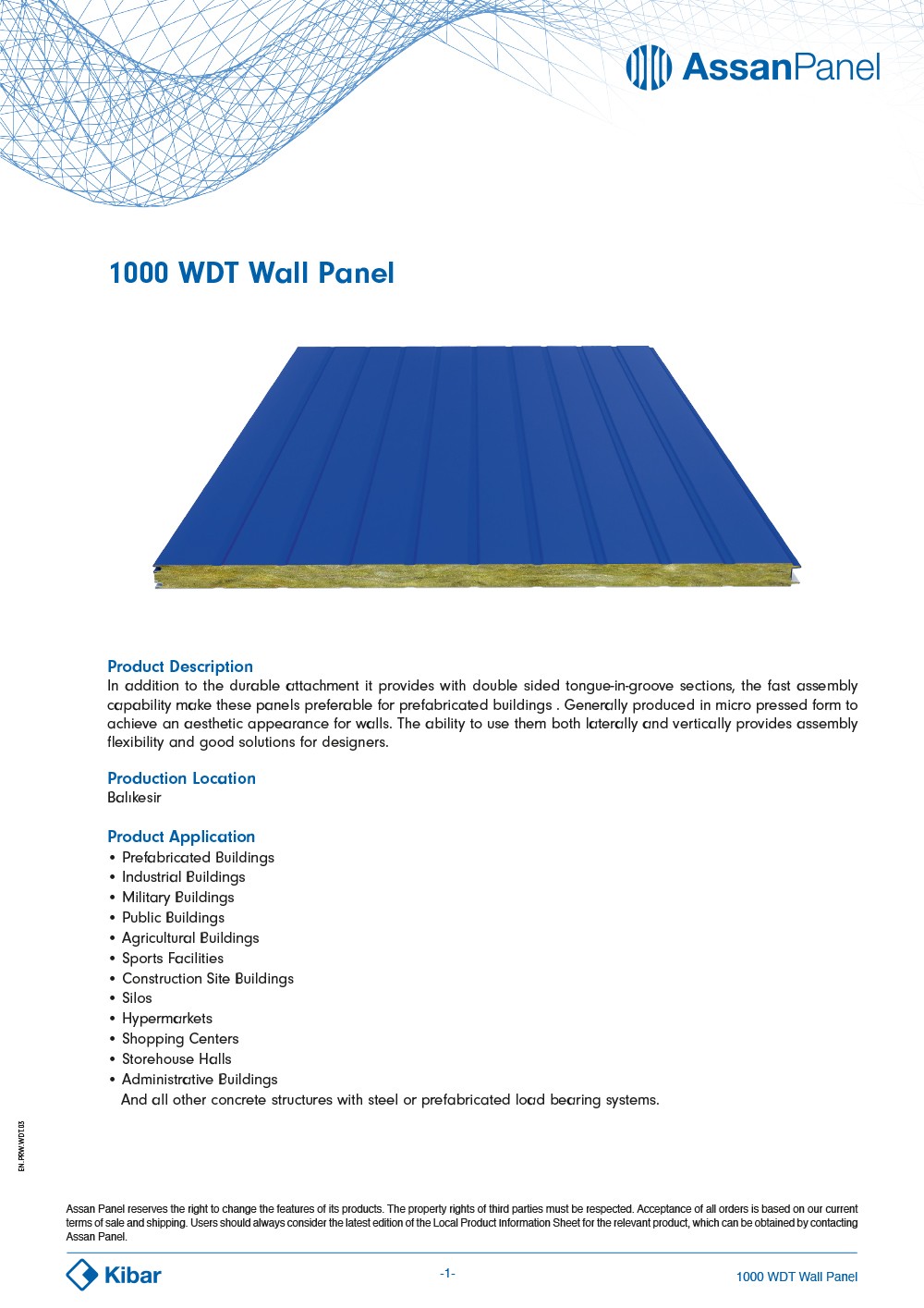 1000 WDT External Screw Wall Panel