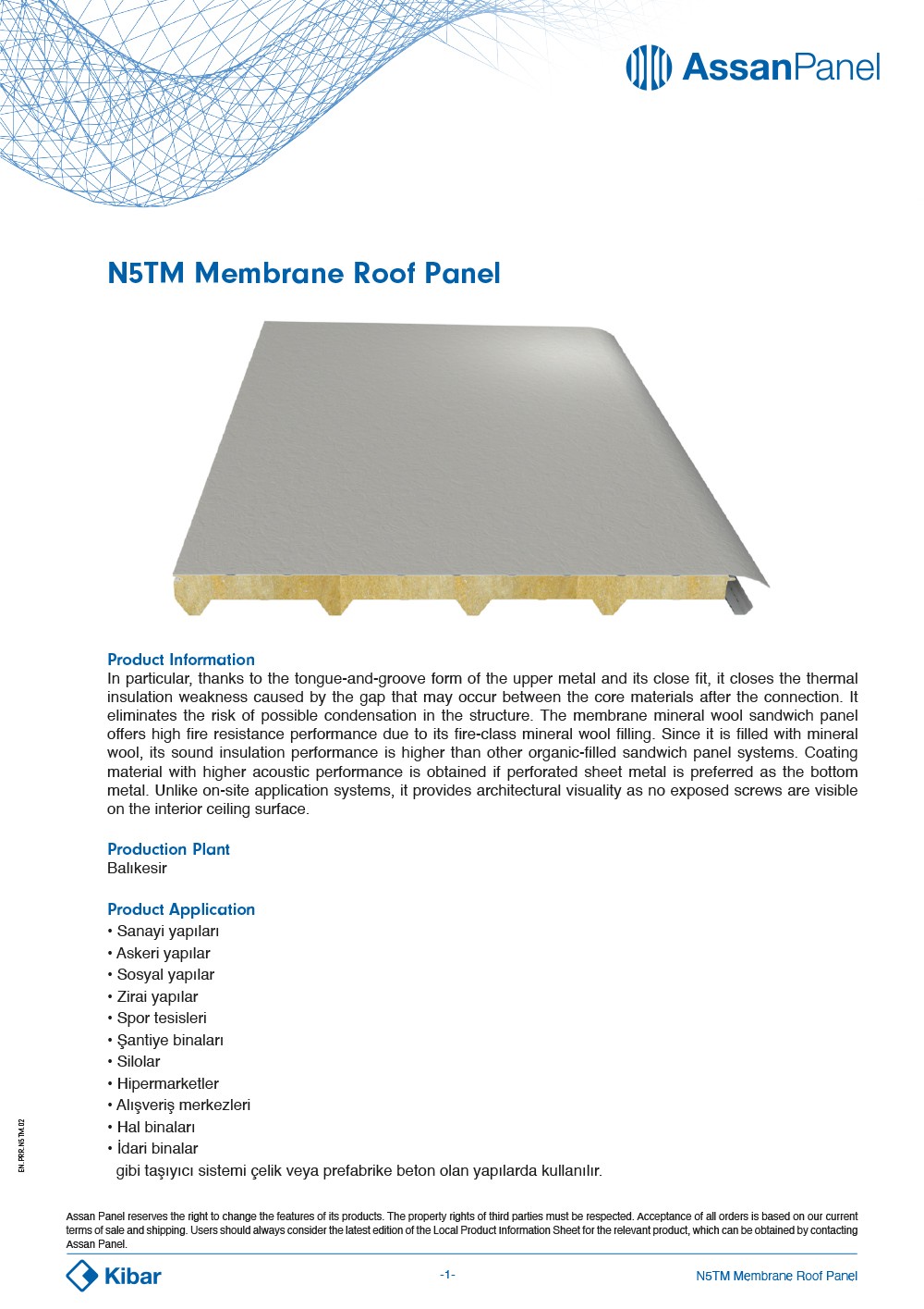 N5TM Membrane Roof Panel